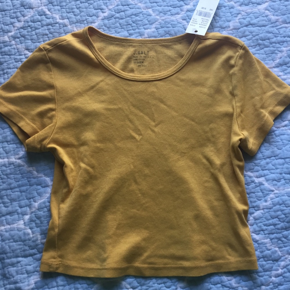 Brandy Melville Ashlyn fitted yellow crop top